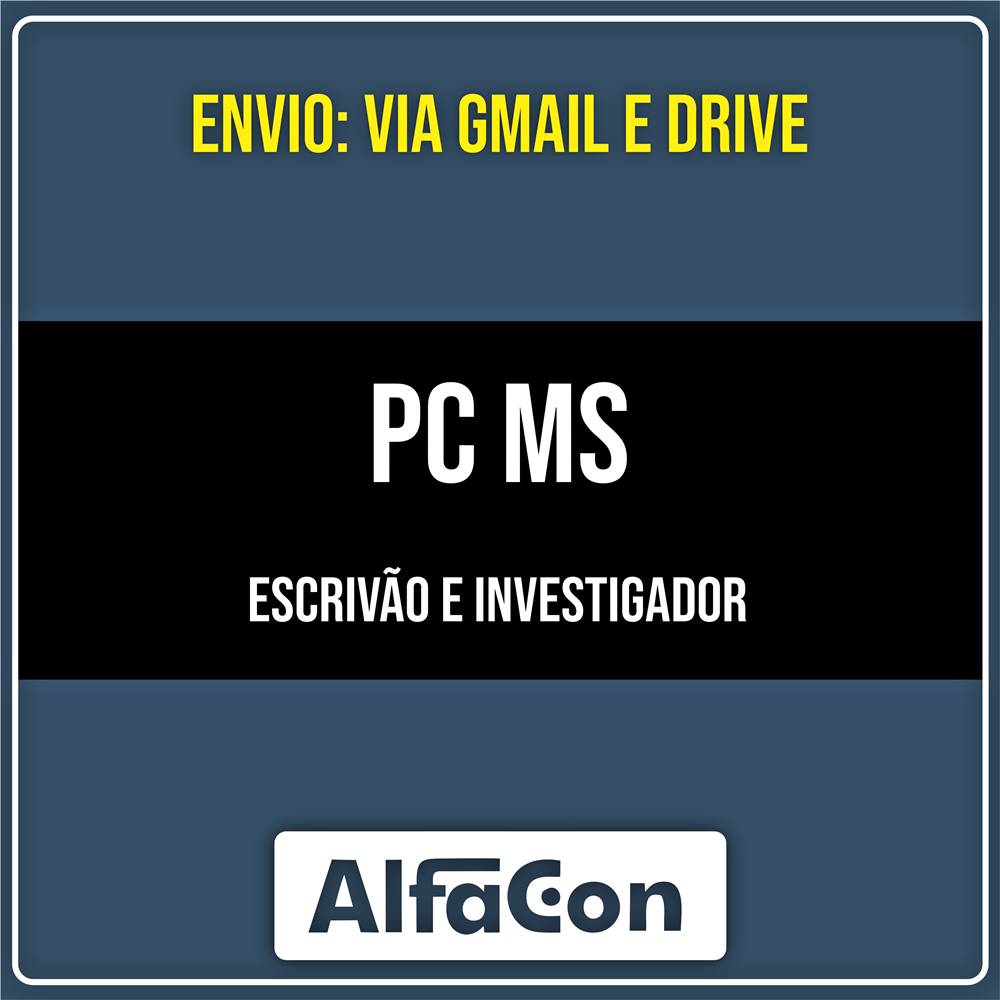 Rateio PC MS - Escrivão e Investigador (2026) - ALFACON