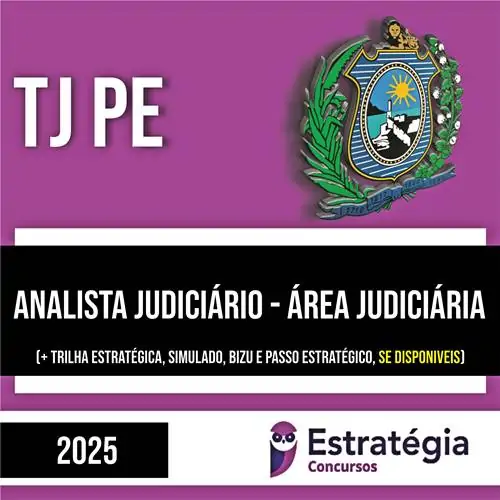 Rateio TJ PE PÓS-EDITAL 2025 - Analista Judiciário - Área Judiciária - ESTRATÉGIA