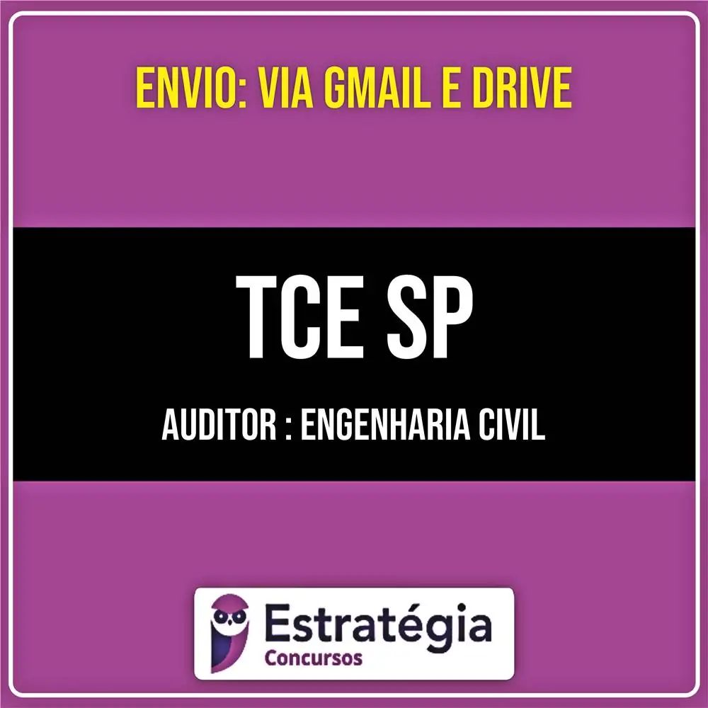 Rateio TCE SP PÓS EDITAL 2026 - Auditor - Especialidade Engenharia Civil - ESTRATÉGIA
